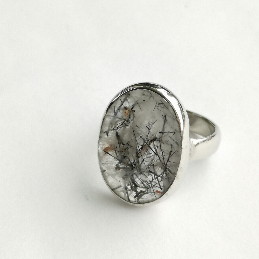 Rutilated Quartz Ring Sterling Silver Size 5 🆕